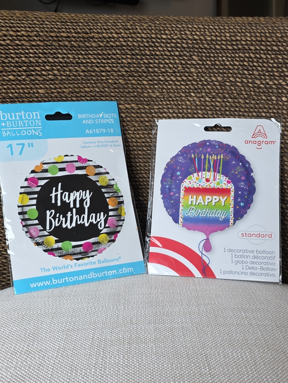Multicolor Happy Birthday Foil Balloon Duo